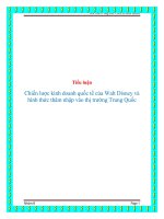 Chiến lược kinh doanh quốc tế của walt disney và hình thức thâm nhập vào thị trường trung quốc 