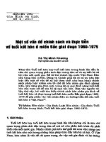 Một số vấn đề chính sách và thực tiễn về tuổi kết hôn ở miền bắc giai đoạn 1960   1975 