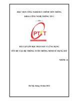 BÀI tập lớn học PHẦN IOT và ỨNG DỤNG tên đề tài hệ THỐNG tưới THÔNG MINH sử DỤNG IOT 