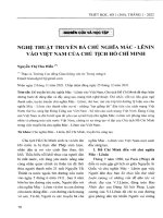 Nghệ thuật truyền bá chủ nghĩa mác   lênin vào việt nam của chủ tịch hồ chí minh 