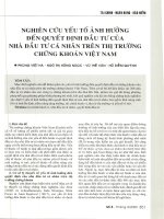 Nghiên cứu yếu tố ảnh hưởng đến quyết định đầu tư của nhà đầu tư cá nhân trên thị trường chứng khoán việt nam 