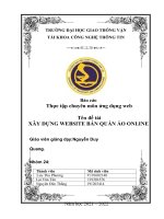 Báo cáo thực tập chuyên môn ứng dụng web tên đề tài xây DỰNG WEBSITE bán QUẦN áo ONLINE 