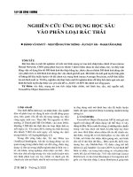 Nghiên cứu ứng dụng học sâu vào phân loại rác thải 