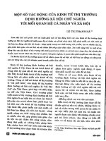 Một số tác động của kinh tế thị trường định hướng xã hội chủ nghĩa tới mối quan hệ cá nhân và xã hội 