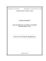Luận văn Thạc sĩ Đào tạo nhân lực tại Công ty Cổ phần Kim khí Thăng Long