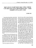 Một số suy nghĩ nhân đọc công trình văn hóa dân gian bình định (2011   2020) nghiên cứu  sưu tầm 