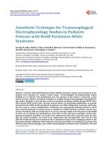 anesthetic technique for transesophageal electrophysiology studies in pediatric patients with wolff parkinson white syndrome 