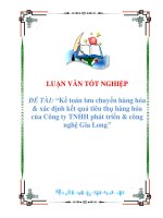 Kế toán lưu chuyển hàng hóa xác định kết quả tiêu thụ hàng hóa của công ty TNHH phát triển công nghệ gia long 