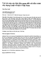 Vai trò của các bên liên quan đối với tiến trình xây dựng luật về hội ở việt nam 