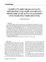 Nghiên cứu hiện trạng sản xuất, môi trường làng nghề tái chế giấy phong khê và đề xuất các giải pháp công nghệ phát triển bền vững 