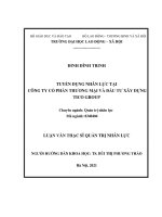 Luận văn Thạc sĩ Tuyển dụng nhân lực tại Công ty Cổ phần Thương mại và Đầu tư Xây dựng Tico Group