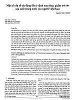 Một số yếu tố tác động đến ý định mua thực phẩm trẻ em sản xuất trong nước của ngưòi việt nam 