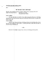 Đề thi kết thúc học phần học kì 1 môn Hóa sinh động vật thủy sản năm 2018-2019 có đáp án - Trường ĐH Đồng Tháp