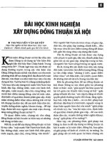 bài học kinh nghiệm xây dựng đồng thuận xã hội