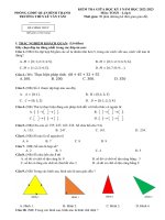 Đề kiểm tra giữa học kì 1 môn Toán lớp 6 năm 2022-2023 có đáp án - Trường THCS Lê Văn Tám