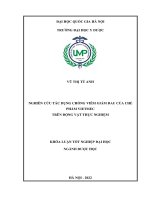 Khóa luận tốt nghiệp: Nghiên cứu tác dụng chống viêm giảm đau của chế phẩm VIETMEC trên động vật thực nghiệm