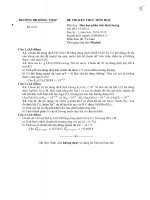 Đề thi kết thúc học phần học kì 1 môn Hóa học phân tích định lượng năm 2018-2019 có đáp án - Trường ĐH Đồng Tháp