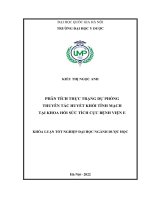 Khóa luận tốt nghiệp: Phân tích thực trạng dự phòng thuyên tắc huyết khối tĩnh mạch tại khoa Hồi sức tích cực Bệnh viện E