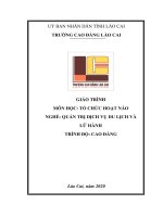 Giáo trình Tổ chức hoạt náo (Ngành: Quản trị du lịch và lữ hành - Cao đẳng) - Trường Cao đẳng Lào Cai