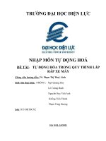 NHẬP MÔN TỰ ĐỘNG HOÁ ĐỀ TÀI TỰ ĐỘNG HÓA TRONG QUY TRÌNH LẮP RÁP XE MÁY