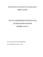 Phương pháp nghiên cứu khoa học trong xây dựng các phiên bản của hệ điều hành windows 
