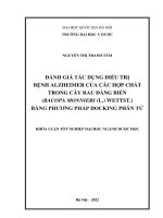 Khóa luận tốt nghiệp: Đánh giá tác dụng điều trị bệnh Alzheimer của các hợp chất trong cây Rau đắng biển (Bacopa monnieri (L.) Wettst.) bằng phương pháp docking phân tử