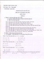 Đề cương ôn tập giữa kì 1 môn Toán lớp 8 năm 2022-2023 - Trường THCS Ngọc Lâm