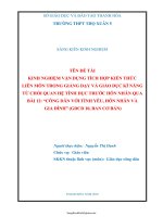 SKKN Kinh nghiệm vận dụng tích hợp kiến thức liên môn trong giảng dạy và giáo dục kĩ năng từ chối qu...