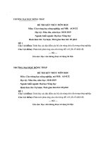 Đề thi kết thúc học phần học kì 1 môn Côn trùng học nông nghiệp năm 2018-2019 có đáp án - Trường ĐH Đồng Tháp