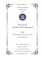 BÀI THẢO LUẬN Môn Phân tích thiết kế hệ thống thông tin Đề tài Phân tích thiết kế website chia sẻ ảnh video (Trang mạng xã hội)