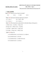 Đề kiểm tra giữa học kì 1 môn Toán lớp 6 năm 2022-2023 có đáp án - Trường THCS Cửu Long