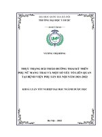 Khóa luận tốt nghiệp: Thực trạng đái tháo đường thai kỳ trên phụ nữ mang thai và một số yếu tố liên quan tại Bệnh viện Phụ sản Hà Nội năm 2021-2022