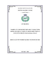 Khóa luận tốt nghiệp: Nghiên cứu thành phần hóa học và hoạt tính chống oxy hóa in vitro của dịch chiết thân lá loài Gừng Orlow (Distichochlamys orlowii)