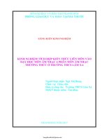 Kinh nghiệm tích hợp kiến thức liên môn vào dạy học môn Âm nhạc 6 phân môn âm nhạc thường thức ở trư...