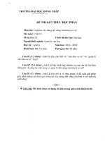 Đề thi kết thúc học phần học kì 1 môn Công tác xây dựng đời sống văn hóa ở cơ sở năm 2018-2019 có đáp án - Trường ĐH Đồng Tháp