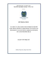 Tác động của hoạt động trách nhiệm xã hội đến lòng trung thành của khách hàng về sử dụng sản phẩm dịch vụ tại Ngân hàng Agribank chi nhánh Đức Linh, tỉnh Bình Thuận.pdf