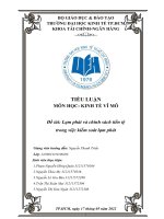 TIỂU LUẬN MÔN HỌC KINH TẾ VĨ MÔ Đề tài Lạm phát và chính sách tiền tệ trong việc kiểm soát lạm phát