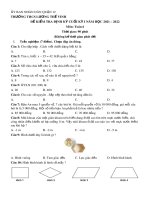 Đề thi học kì 1 môn Toán lớp 6 năm 2021-2022 - Trường THCS Lương Thế Vinh