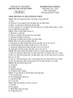 Đề thi học kì 1 môn Công nghệ lớp 6 năm 2021-2022 có đáp án - Trường THCS Lê Quý Đôn, Long Biên