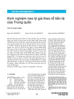 Kinh nghiệm neo tỷ giá theo rổ tiền tệ của Trung Quốc
