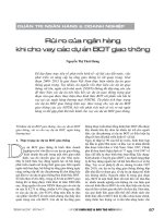 Rủi ro của ngân hàng khi cho vay các dự án BOT giao thông