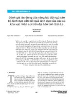 Đánh giá tác động của năng lực đội ngũ cán bộ lãnh đạo đến kết quả lãnh đạo của các xã khu vực miền núi trên địa bàn tỉnh Sơn La