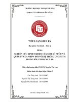 NGHIÊN CỨU KINH NGHIỆM CỦA MỘT SỐ NƯỚC VỀ QUẢN LÝ CỦA NHTW ĐỐI VỚI HỆ THỐNG CÁC NHTM TRONG BỐI CẢNH CMCN 4.0