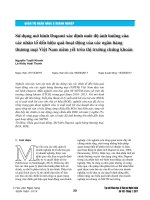 Sử dụng mô hình Dupont xác định mức độ ảnh hưởng của các nhân tố đến hiệu quả hoạt động của các ngân hàng thương mại Việt Nam niêm yết trên thị trường chứng khoán