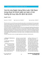 Vai trò của Ngân hàng Nhà nước Việt Nam trong thực thi chính sách an toàn vĩ mô hướng tới mục tiêu ổn định tài chính
