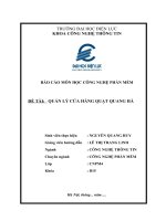 BÁO CÁO MÔN HỌC CÔNG NGHỆ PHẦN MỀM ĐỀ TÀI QUẢN LÝ CỬA HÀNG QUẠT QUANG HÀ
