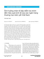 Ảnh hưởng nhân tố đặc điểm tài chính đến hiệu quả kinh tế của các ngân hàng thương mại niêm yết Việt Nam