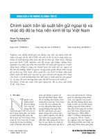 Chính sách trần lãi suất tiền gửi ngoại tệ và mức độ đô la hóa nền kinh tế tại Việt Nam