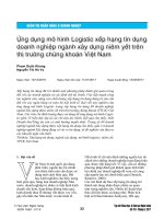 Ứng dụng mô hình Logistic xếp hạng tín dụng doanh nghiệp ngành xây dựng niêm yết trên thị trường chứng khoán Việt Nam
