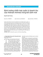 Định hướng chiến lược quản trị doanh thu của Vietnam Airlines trong bối cảnh mới